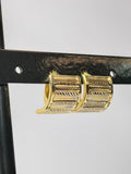 Cercei bicolori din aur 14K, model geometric, 2,06 g