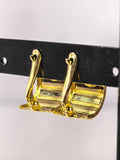 Cercei bicolori din aur 14K, model geometric, 2,06 g