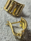 Cercei bicolori din aur 14K, model geometric, 2,06 g