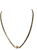 Lanț tip Monaco din aur galben 14K, 12,36 g, cu închizătoare decorată