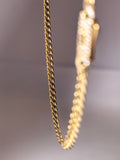 Lanț tip Monaco din aur galben 14K, 12,36 g, cu închizătoare decorată