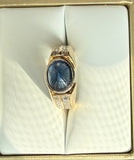 Inel cu Safir albastru si diamante, 12.95 grame