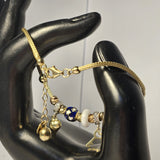 Brățară de damă din aur galben 14K cu bile decorative și charm-uri – 6,04 g