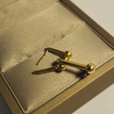 Cercei damă aur 14K 585 cu bile, 4,12 g, lungime 2,5 cm
