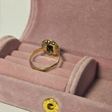 Inel din aur galben 14K cu piatra verde, 2.99 Grame