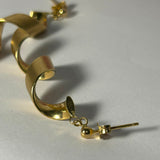 Cercei din Aur Galben 18K cu Design Spiralat Elegant