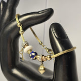 Brățară de damă din aur galben 14K cu bile decorative și charm-uri – 6,04 g