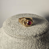 Inel din  aur galben cu piatra rosie 14K, 3.79 grame