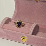 Inel din aur galben 14K cu piatra mov, 2.96 Grame