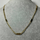 Colier din Aur 14K cu Elemente Geometrice și Lanț Asimetric