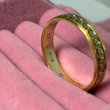 Inel din aur galben 18K cu model gravat