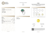 Inel din Aur Alb 18K cu Smarald Natural și Diamante