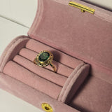 Inel din aur galben 14K cu piatra verde, 2.99 Grame