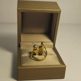 Inel damă aur 14K 585 model geometric cu bile, 3,97 g