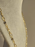 Lanț aur 14K 585 damă, model bicolor elegant, 5,19 g, 54,5 cm