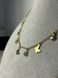Colier din aur 14K cu fluturi și pietre decorative – 4,83 g