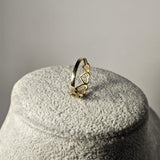 Inel din aur galben cu inimi 14K, 1.21 grame