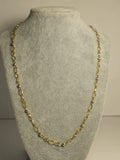 Lanț aur 14K 585 damă, model bicolor elegant, 5,19 g, 54,5 cm