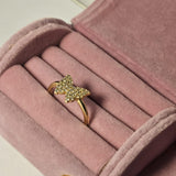 Inel din aur galben 14K cu model fluture și zirconii – 2,11 g