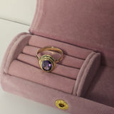 Inel din aur galben 14K cu piatra mov, 2.96 Grame